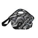 Guitar Black Swirl Neoprene Lunch Bag/Large (Model 1669) Neoprene Lunch Bag Music Printed Offshore