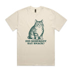 Cat, Did Somebody Say Snack AS Colour Heavy Faded Tee Unisex Faded ecru Heavy Faded T-shirt animal Food Printed In Australia