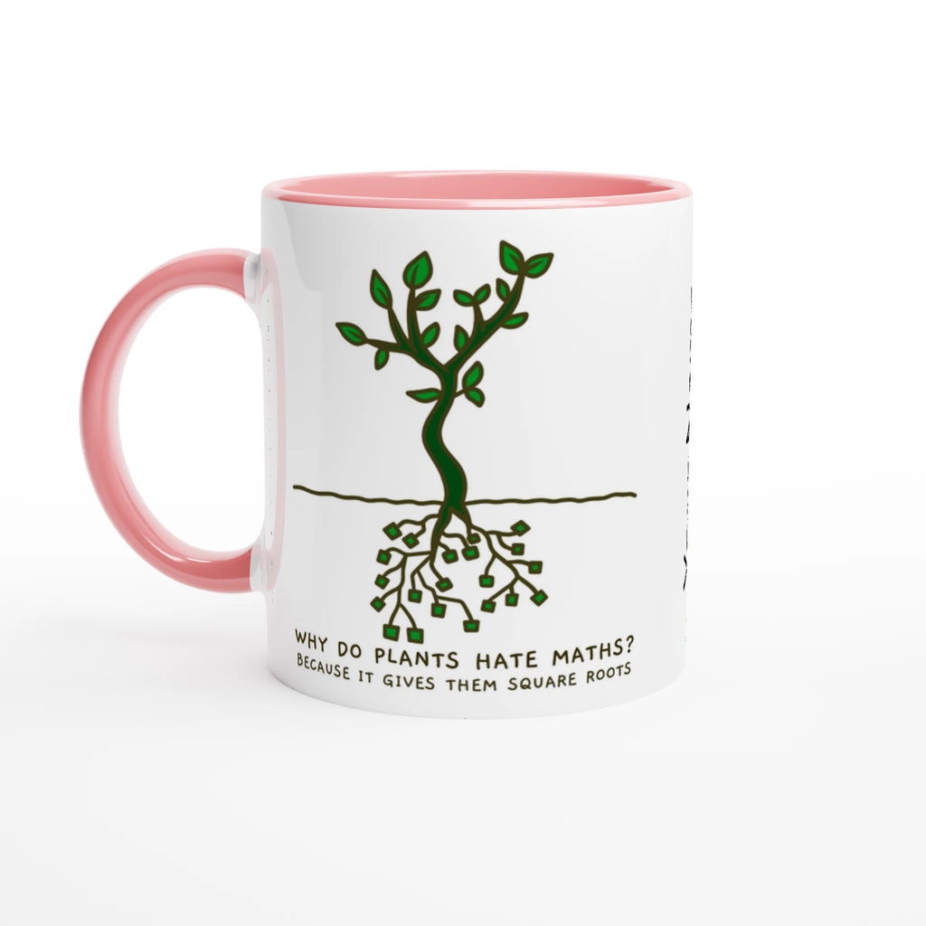 Personalised - Square Roots - White 11oz Ceramic Mug White 11oz Ceramic Mug with Color Inside Ceramic Pink Personalised 11oz Mug customise Globally Fulfilled Maths personalise Plants Science