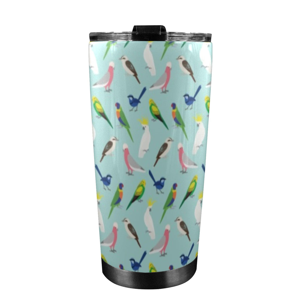 Australian Birds 20oz Mobile Tumbler with Lid (Black Lock) 20oz Travel Mug Australia Birds Printed Offshore