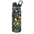 Starfish And Shells Insulated Water Bottle with Dual-Use Lid (18oz) One Size Insulated Water Bottle with Dual-Use Lid (18oz) Ocean Printed Offshore