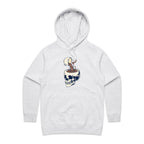 Coffee Skull - Womens Hoodie White Marle Womens Hoodie Coffee Printed In Australia