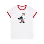 Seagull With Sunglasses And High Tops AS Colour Women's Ringer Tee