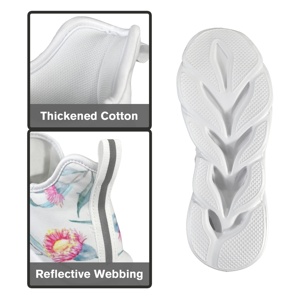 Pink Eucalyptus Flowers Women's Twisted Sole Sneakers