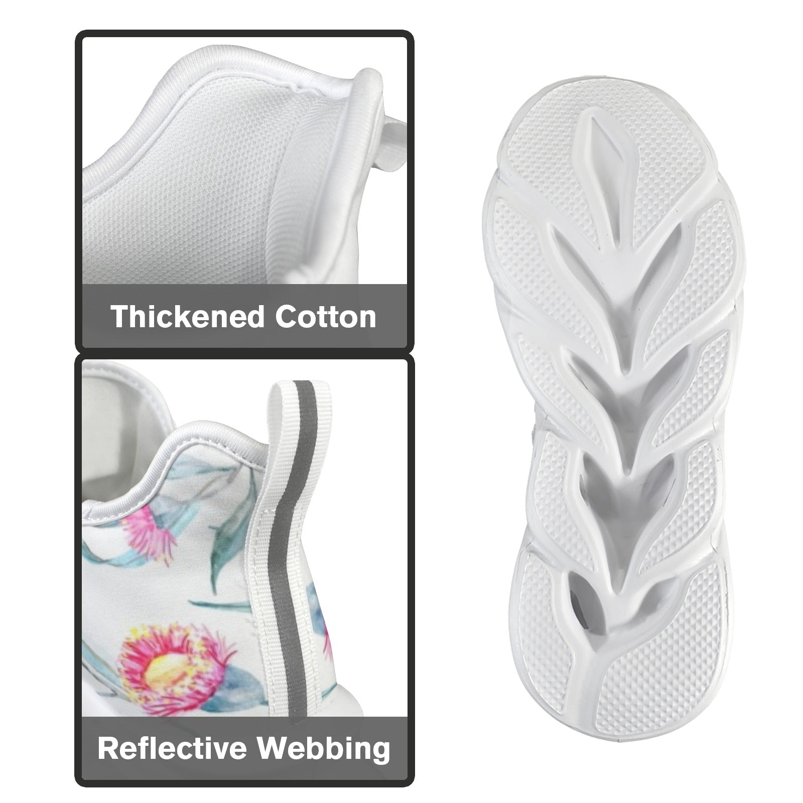 Pink Eucalyptus Flowers Women's Twisted Sole Sneakers