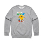 A Little Ray Of Sunshine - AS Colour Stencil Crew Grey Marle Sweatshirt Printed In Australia
