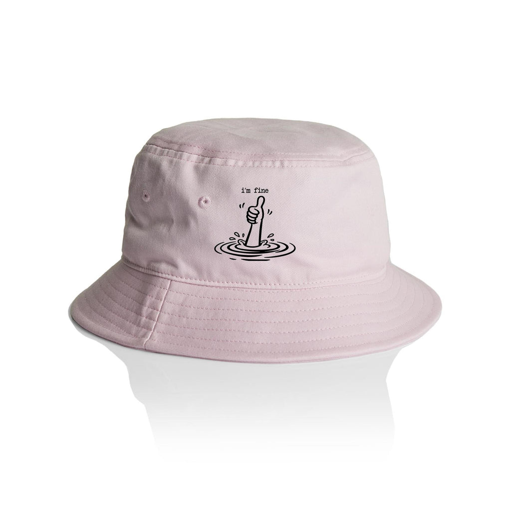 I'm Fine Drowning Thumbs Up AS Colour Bucket Hat