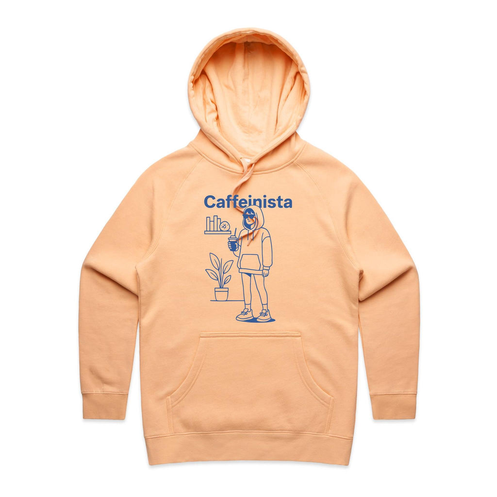Caffeinista, Caffeine Women's AS Colour Hoodie Peach Womens Hoodie Coffee Printed In Australia