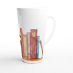 Books - White Latte 17oz Ceramic Mug Latte Mug Globally Fulfilled Reading