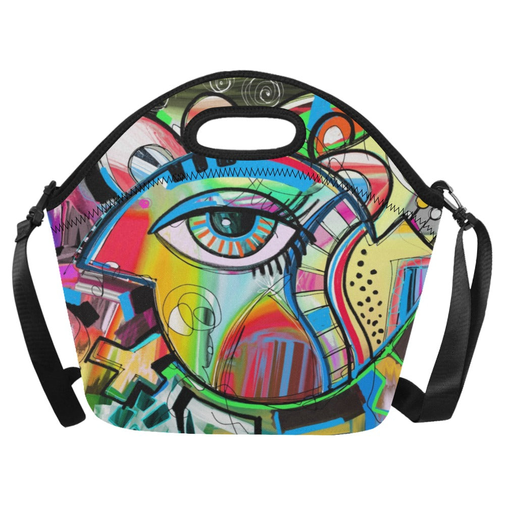 Graffiti Bird - Neoprene Lunch Bag One Size Neoprene Lunch Bag Printed Offshore