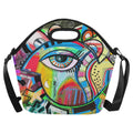 Graffiti Bird - Neoprene Lunch Bag One Size Neoprene Lunch Bag Printed Offshore