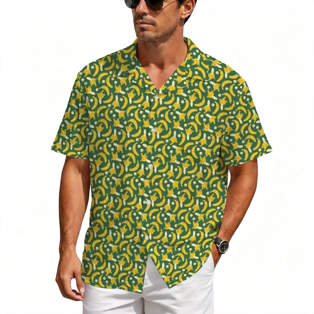 Happy Bananas Men's Crinkle Hawaiian Shirt