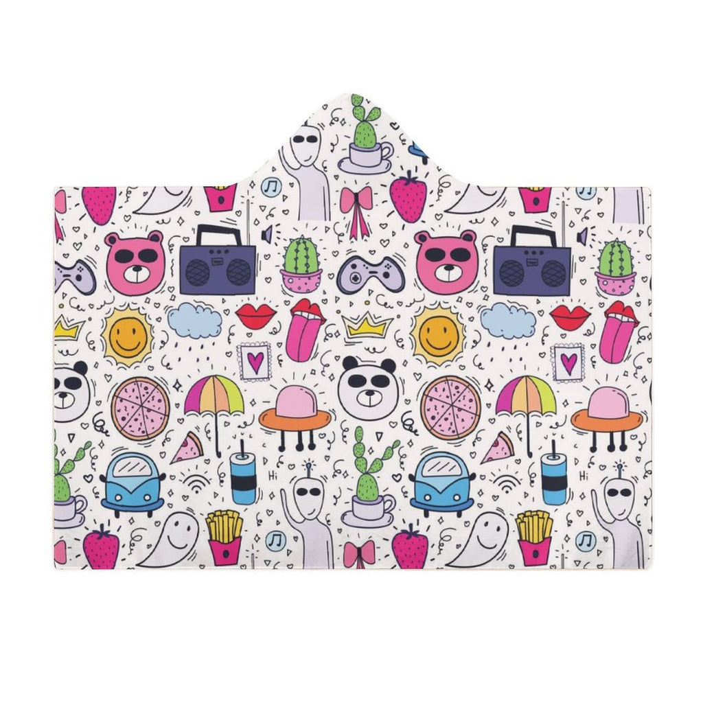 Bright Life Kids Hooded Blanket 100cm x 130cm Kids Hooded Blanket Printed Offshore