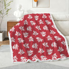 Red Retro Foliage - Double-Layer Fleece Blanket 51"x59"