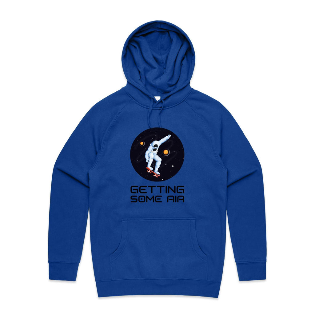 Getting Some Air, Skateboard Astronaut - Mens Hoodie Bright Royal Mens Hoodie Printed In Australia Space