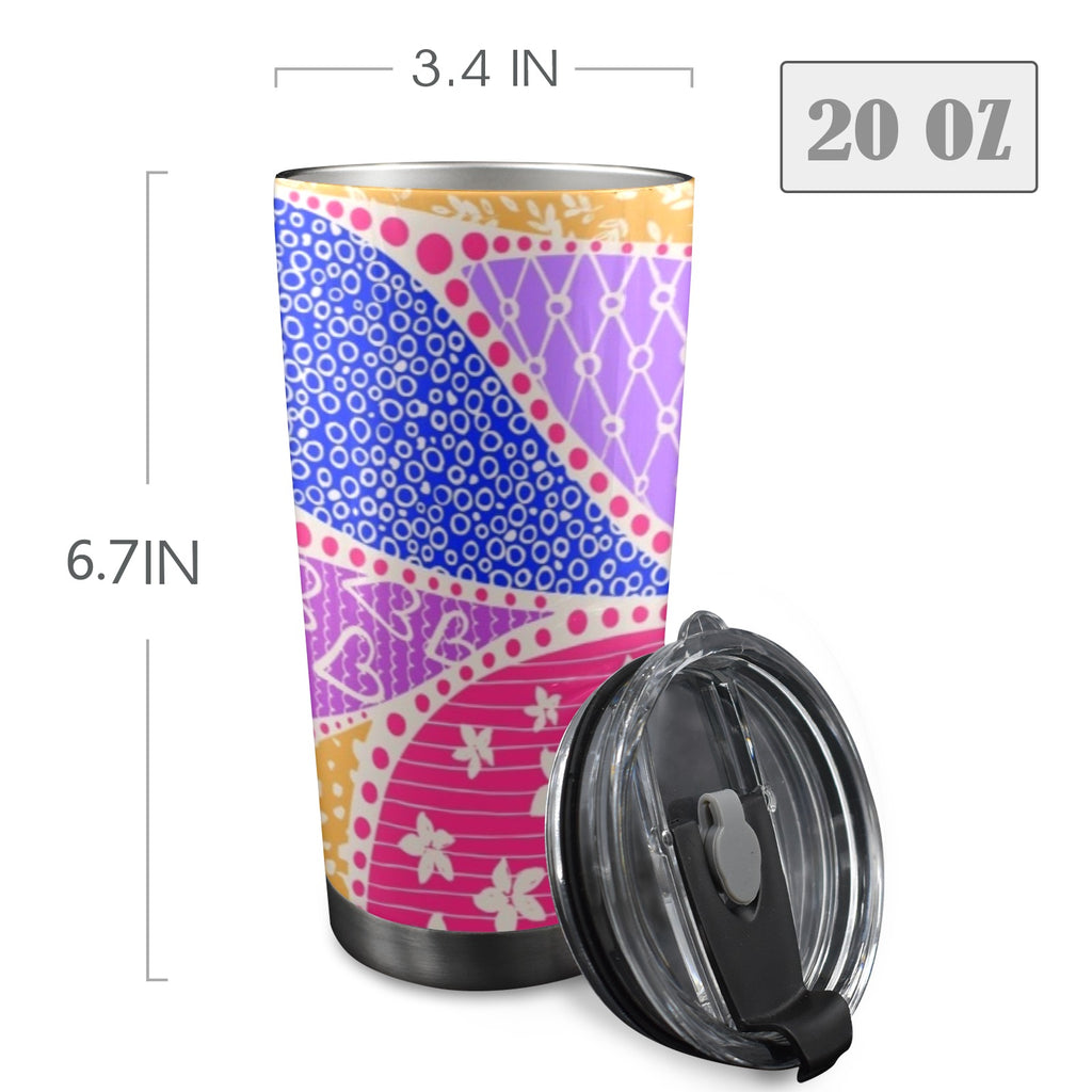 Pink Swirl - 20oz Mobile Tumbler with Lid (Black Lock) 20oz Travel Mug Printed Offshore