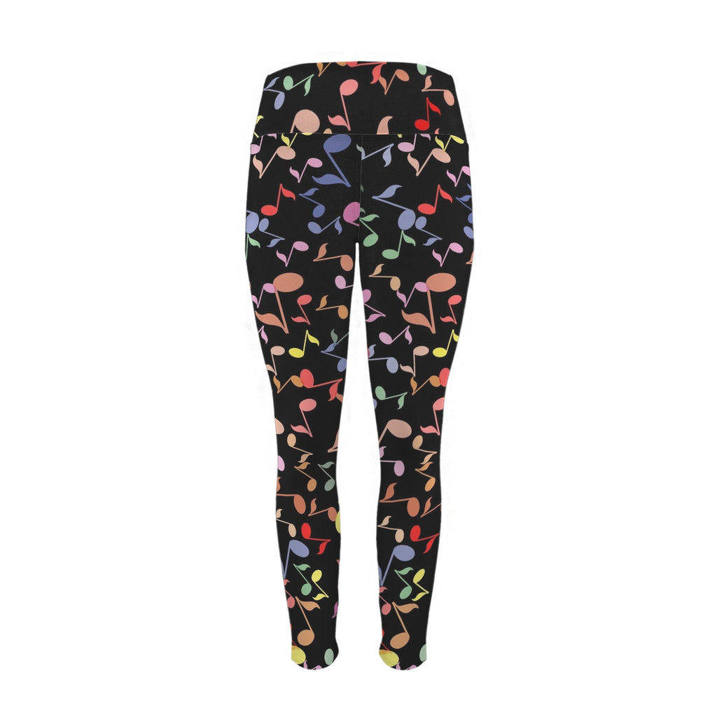 Quavers, Music Notes - Women's High Waist Pockets Yoga Leggings