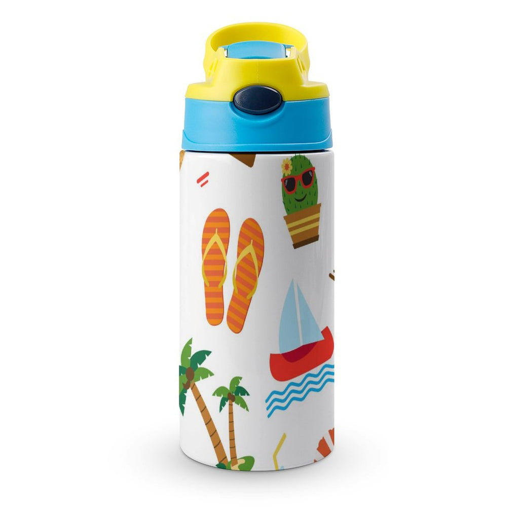 Beach Time - Little Kids Water Bottle blue 350ml Little Kids Water Bottle Printed Offshore Summer