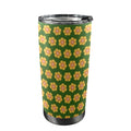 Yellow Flowers On Green 20oz Mobile Tumbler with Lid (Black Lock) One Size 20oz Travel Mug Plants Printed Offshore