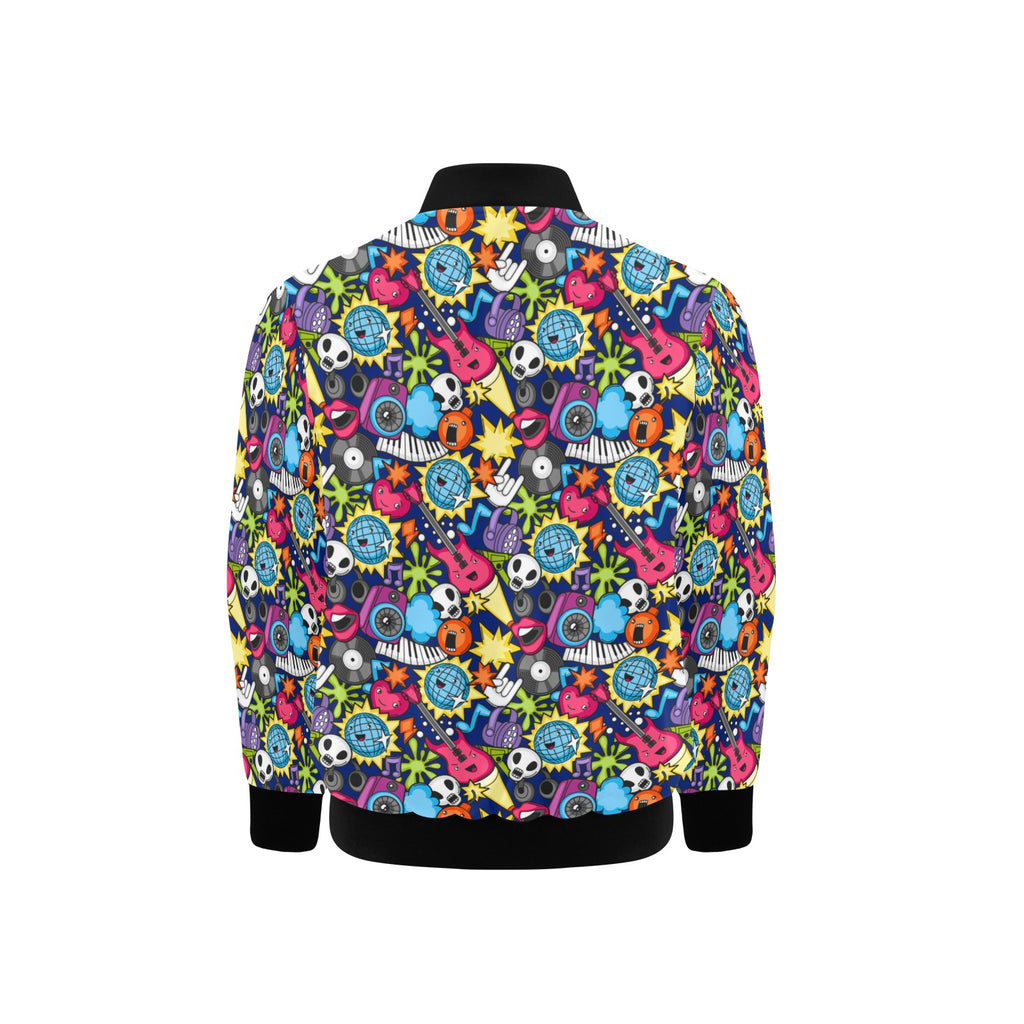 Sticker Music Kids Bomber Jacket Kids Bomber Jacket Music Printed Offshore