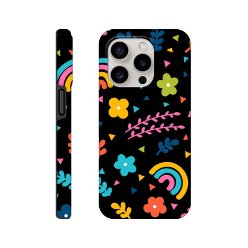 Bright Rainbow And Flowers - Apple iPhone Tough case iPhone 15 Pro iPhone Tough Case Globally Fulfilled Plants