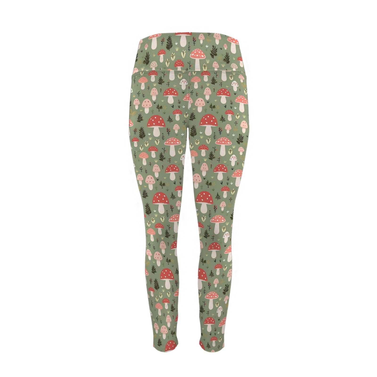 Mushroom Garden - Women's High Waist Pockets Yoga Leggings