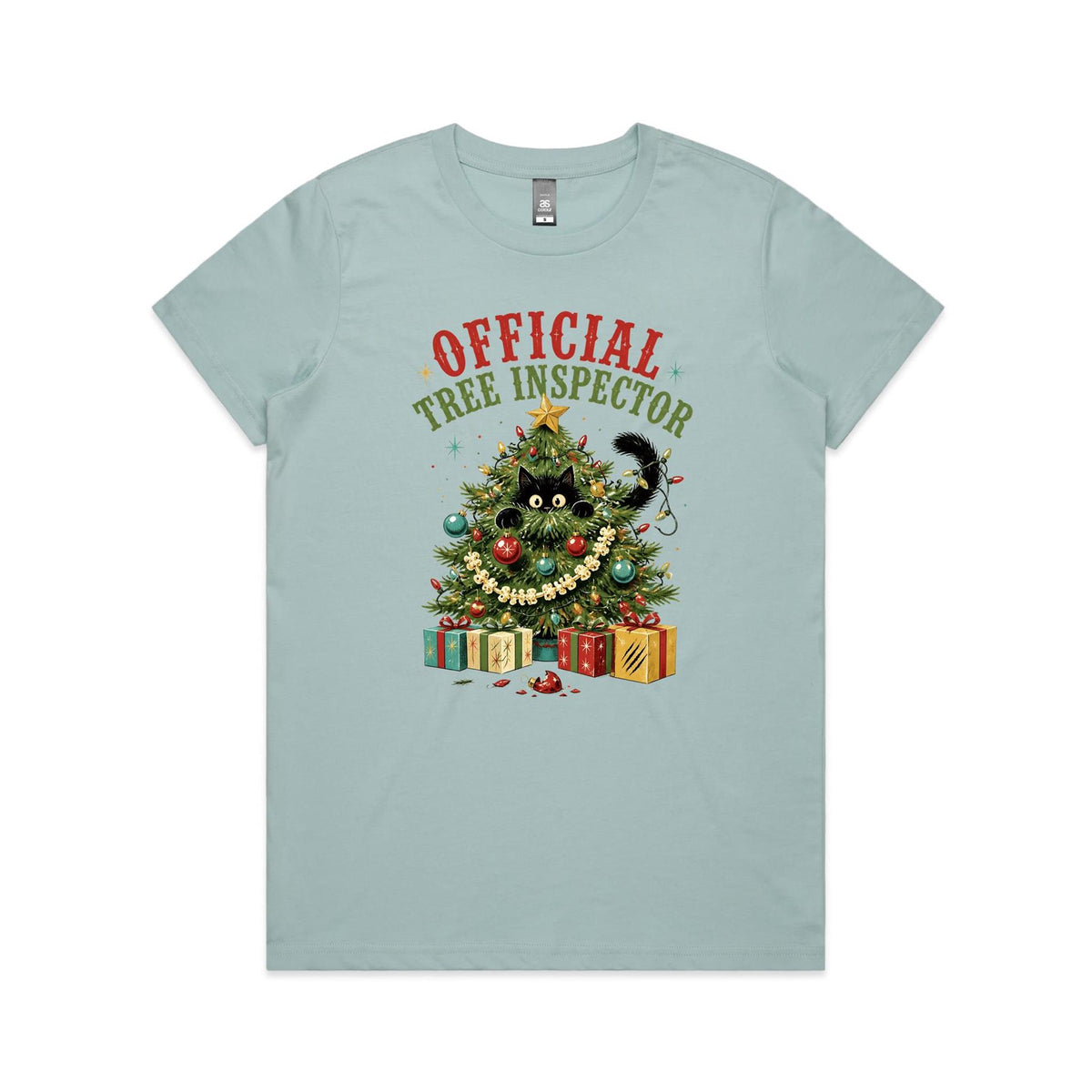 Official Tree Inspector Cat Women's Christmas T-shirt