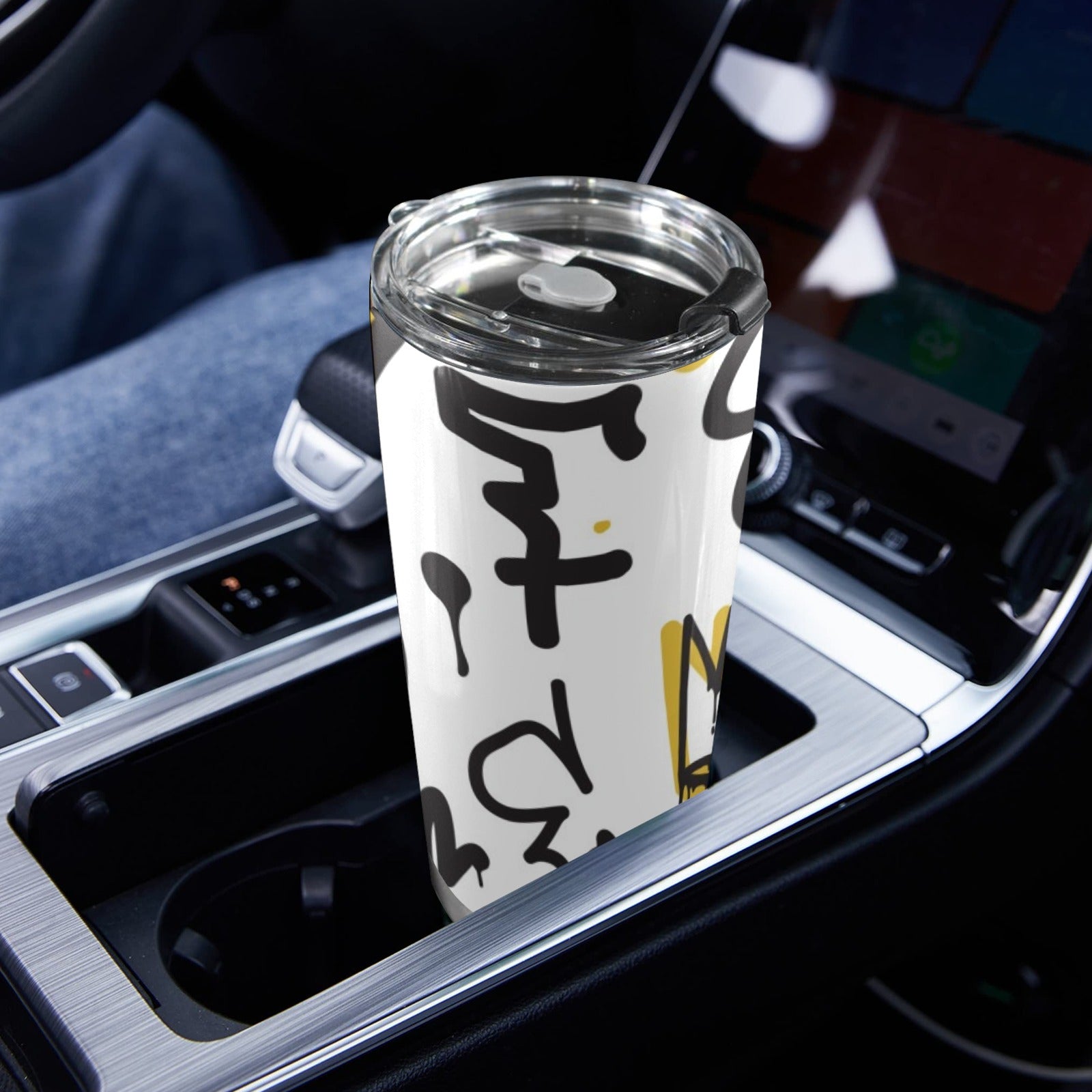 Graffiti Crown - 20oz Mobile Tumbler with Lid (Black Lock) 20oz Travel Mug Printed Offshore