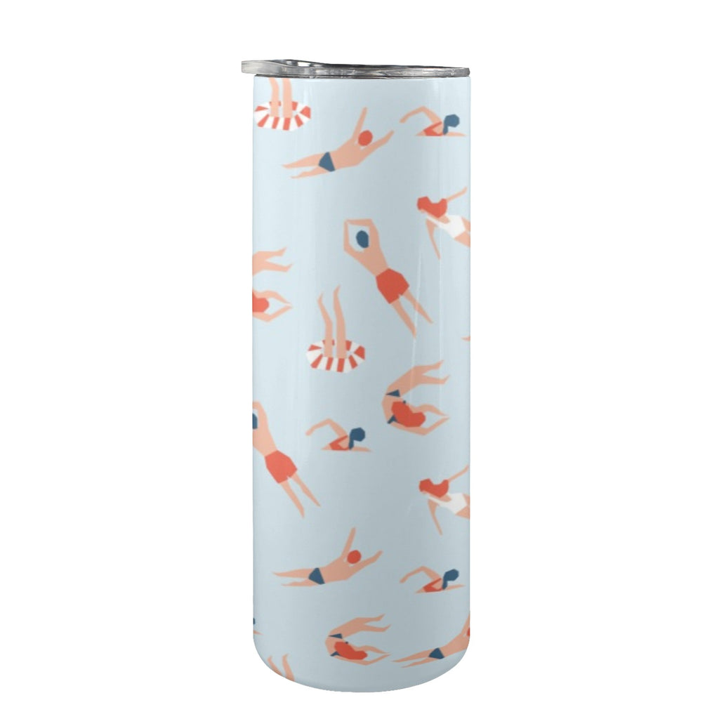 Summer Swim - 20oz Tall Skinny Tumbler with Lid and Straw