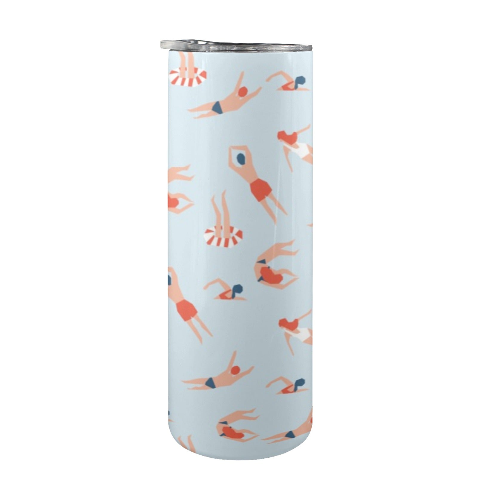 Summer Swim - 20oz Tall Skinny Tumbler with Lid and Straw