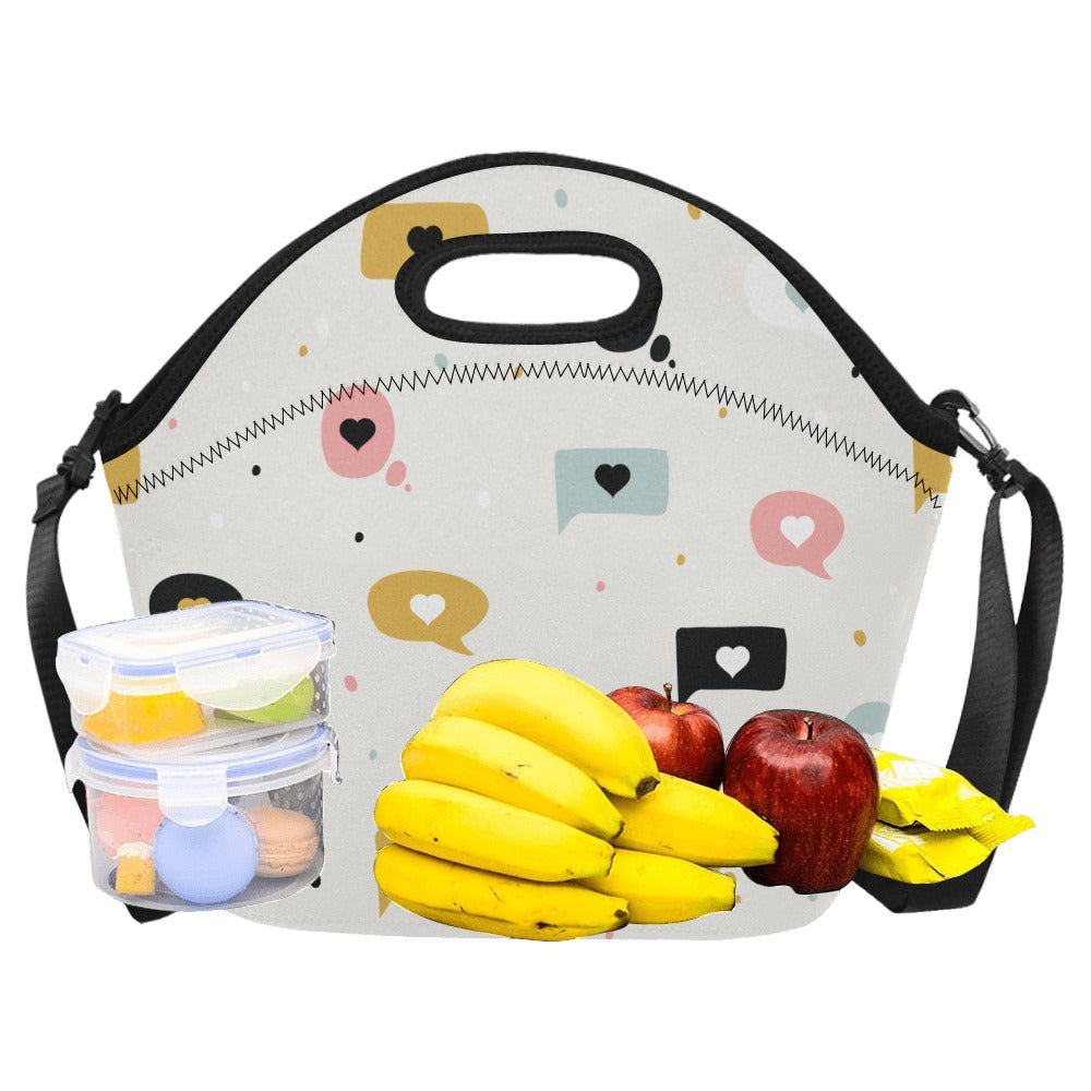 Love Message - Neoprene Lunch Bag Neoprene Lunch Bag Printed Offshore