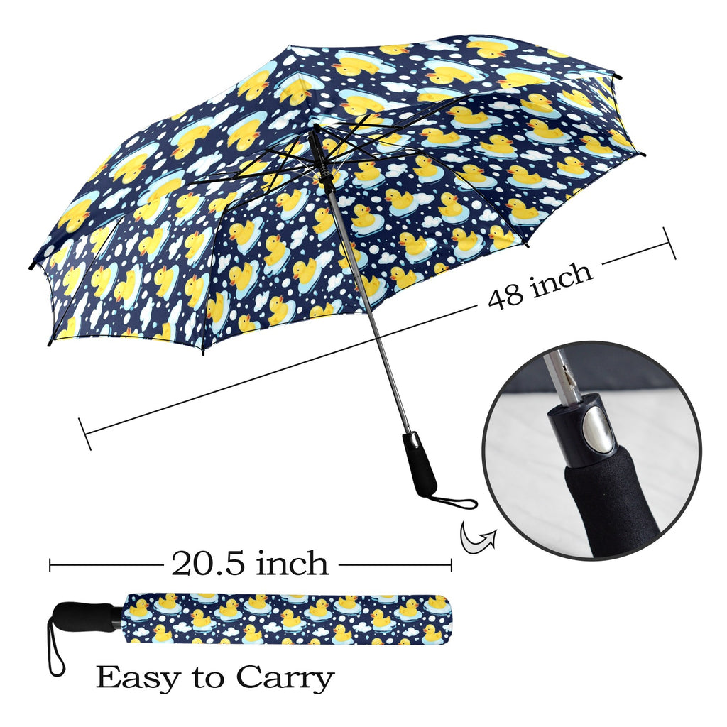 Rubber Ducks On Dark Umbrella