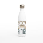 Keep Life Simple - White 17oz Stainless Steel Water Bottle Default Title White Water Bottle Globally Fulfilled Motivation