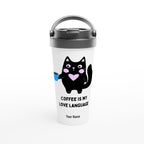 Personalised - Coffee Is My Love Language - White 15oz Stainless Steel Travel Mug Default Title Personalised Travel Mug animal Coffee Globally Fulfilled