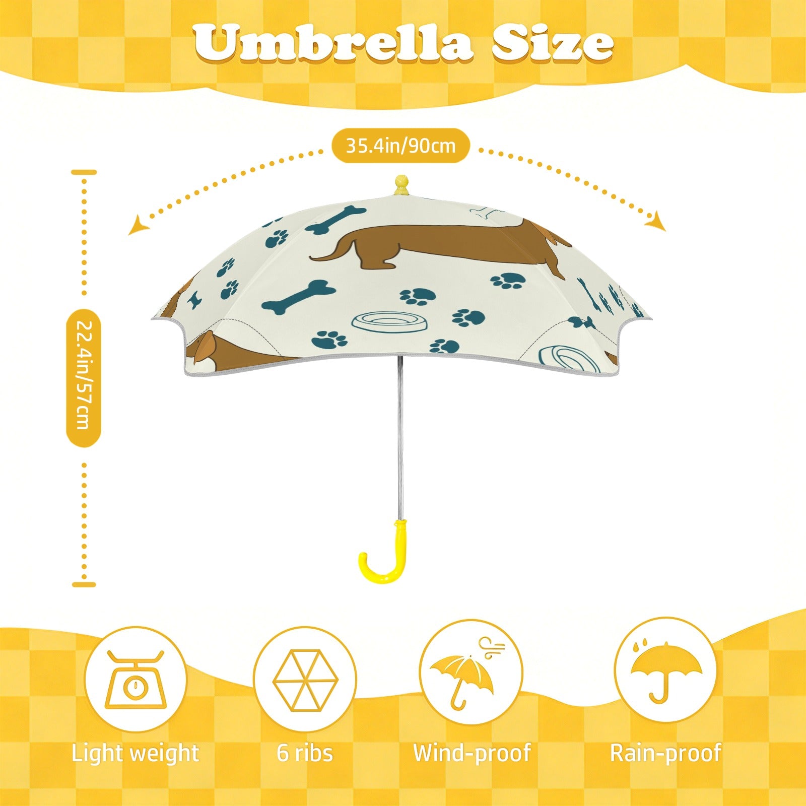 Dachshund Sausage Dog Kids Safe Round Corner Umbrella Kids Safe Round Corner Umbrella animal Printed Offshore
