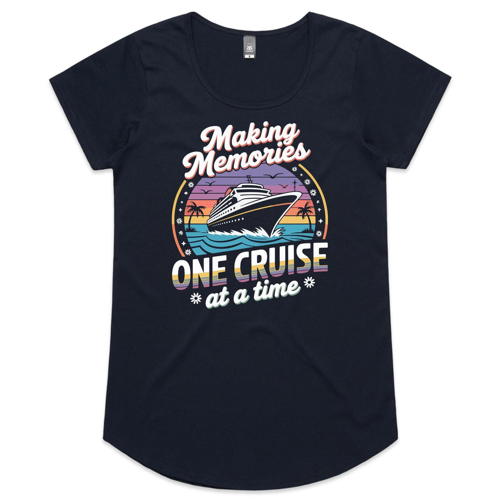 Making Memories, One Cruise At A Time Womens Cruise Scoop Neck T-Shirt Navy Womens Cruise Scoop Neck T-shirt Cruise Printed In Australia