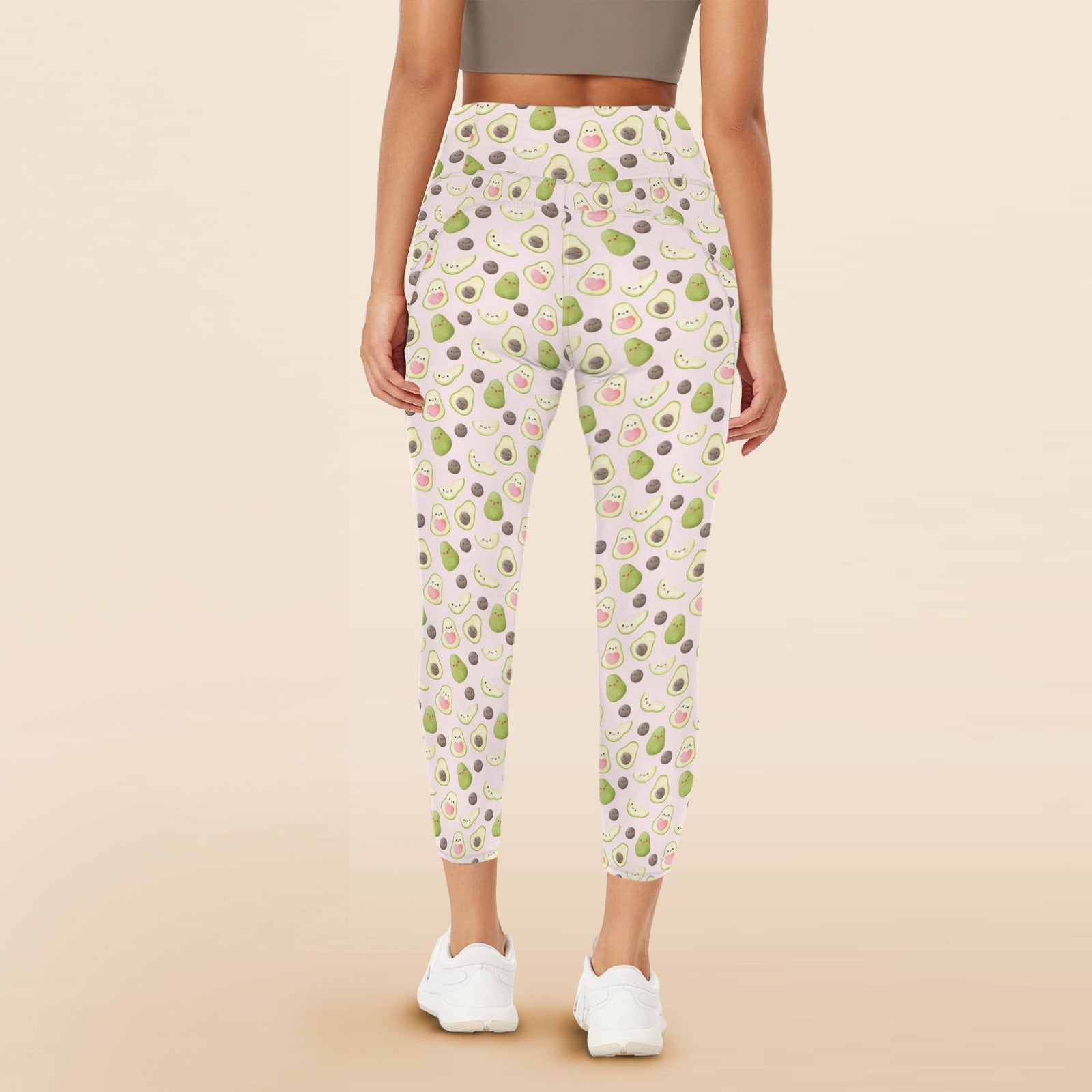 Avocado Love Women's High Waist Pockets Yoga Leggings Women's High Waist Pockets Yoga Leggings Food Printed Offshore