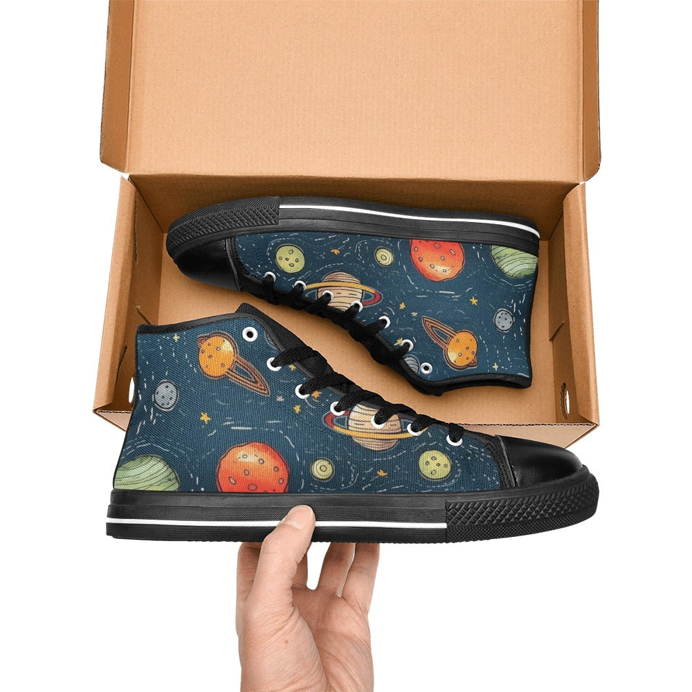 Galaxy - Men's High Top Canvas Shoes