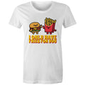 I Only Have Fries For You, Hamburger And Fries - Womens T-shirt White Womens T-shirt Food Printed In Australia