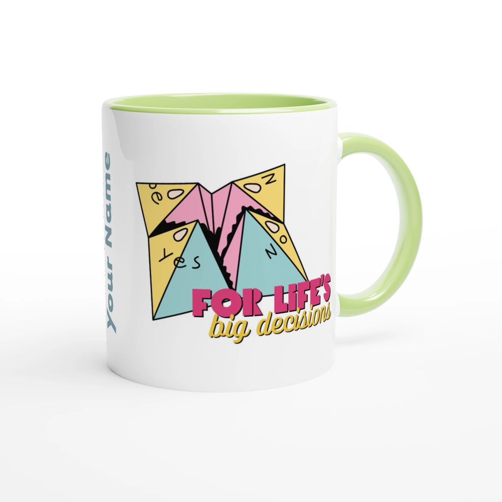 Personalised - For Life's Big Decisions - White 11oz Ceramic Mug with Colour Inside Personalised 11oz Mug customise Games Globally Fulfilled personalise