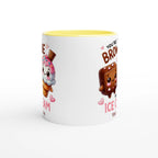 Personalised - You're The Brownie To My Ice Cream, Valentine - White 11oz Ceramic Mug with Colour Inside Personalised 11oz Mug