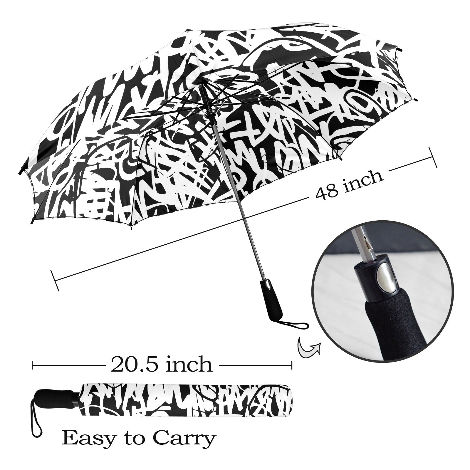 Graffiti - Semi-Automatic Foldable Umbrella (Model U12) Semi-Automatic Foldable Umbrella (U12)