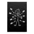 Ow! Everything Hurts Stick Figure AS Colour Tea Towel Default Title Tea Towel Printed In Australia