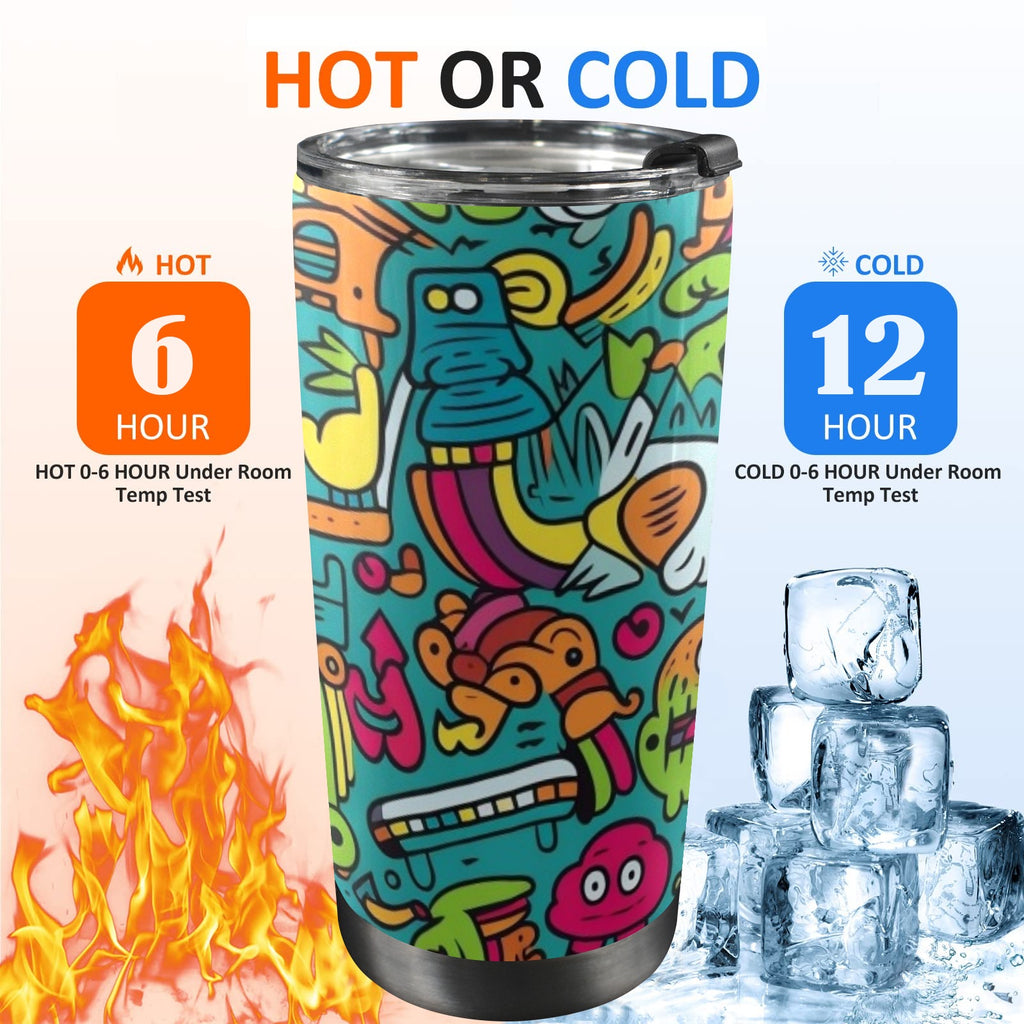 Crazy Characters - 20oz Mobile Tumbler with Lid (Black Lock) 20oz Travel Mug Printed Offshore Sci Fi