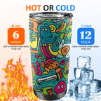 Crazy Characters - 20oz Mobile Tumbler with Lid (Black Lock) 20oz Travel Mug Printed Offshore Sci Fi