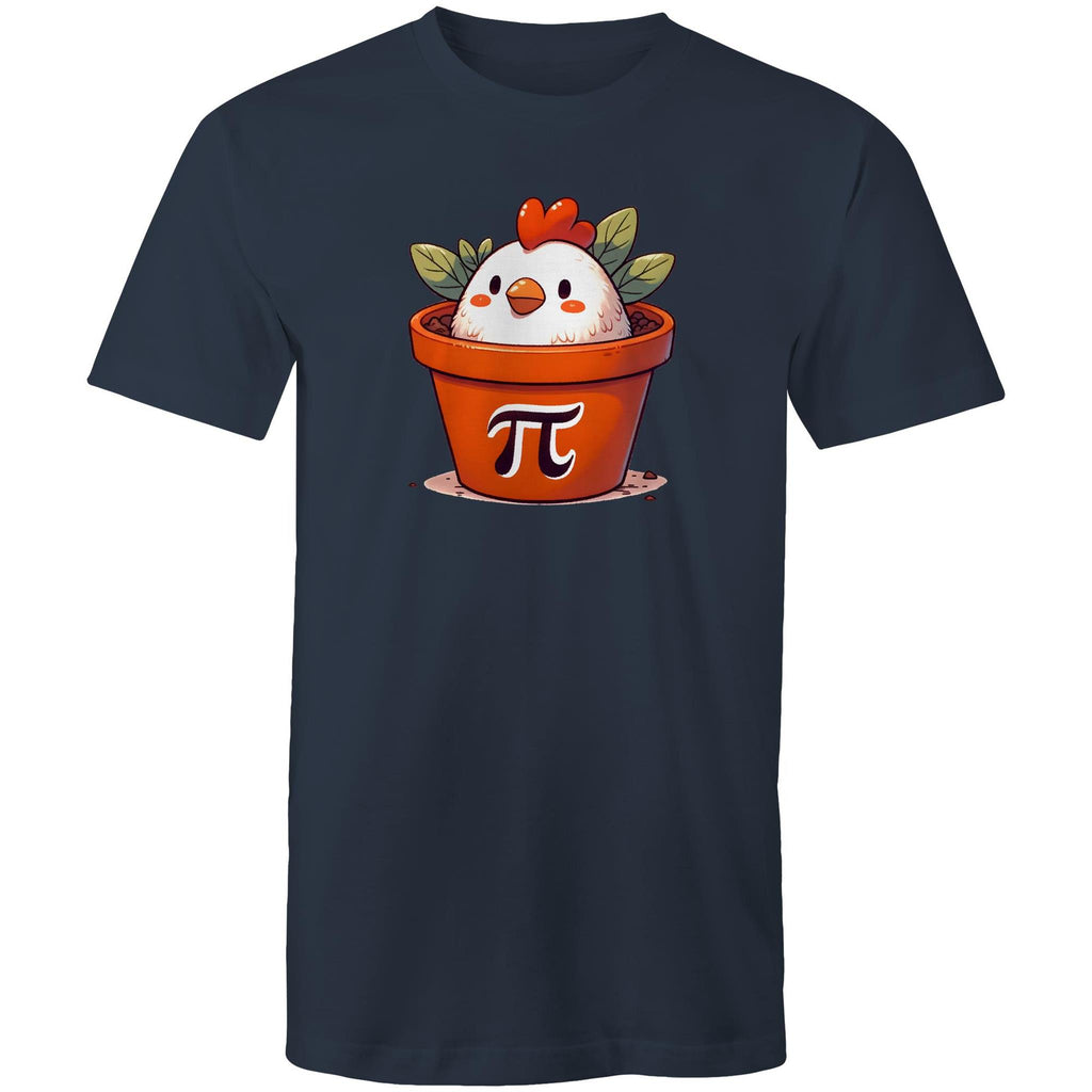 Chicken Pot Pi - Mens T-Shirt Navy Mens T-shirt animal Maths Printed In Australia