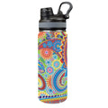 Bright Paisley - Insulated Water Bottle with Dual-Use Lid (18oz) One Size Insulated Water Bottle with Dual-Use Lid (18oz) Printed Offshore