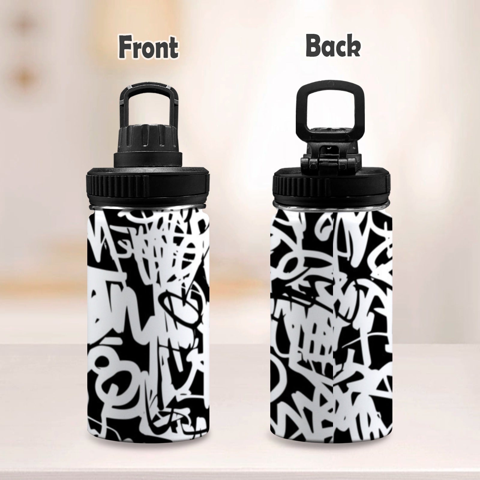 Graffiti - Kids Water Bottle with Chug Lid (12 oz) Kids Water Bottle with Chug Lid Printed Offshore