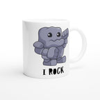 I Rock - White 11oz Ceramic Mug White 11oz Mug Globally Fulfilled Music