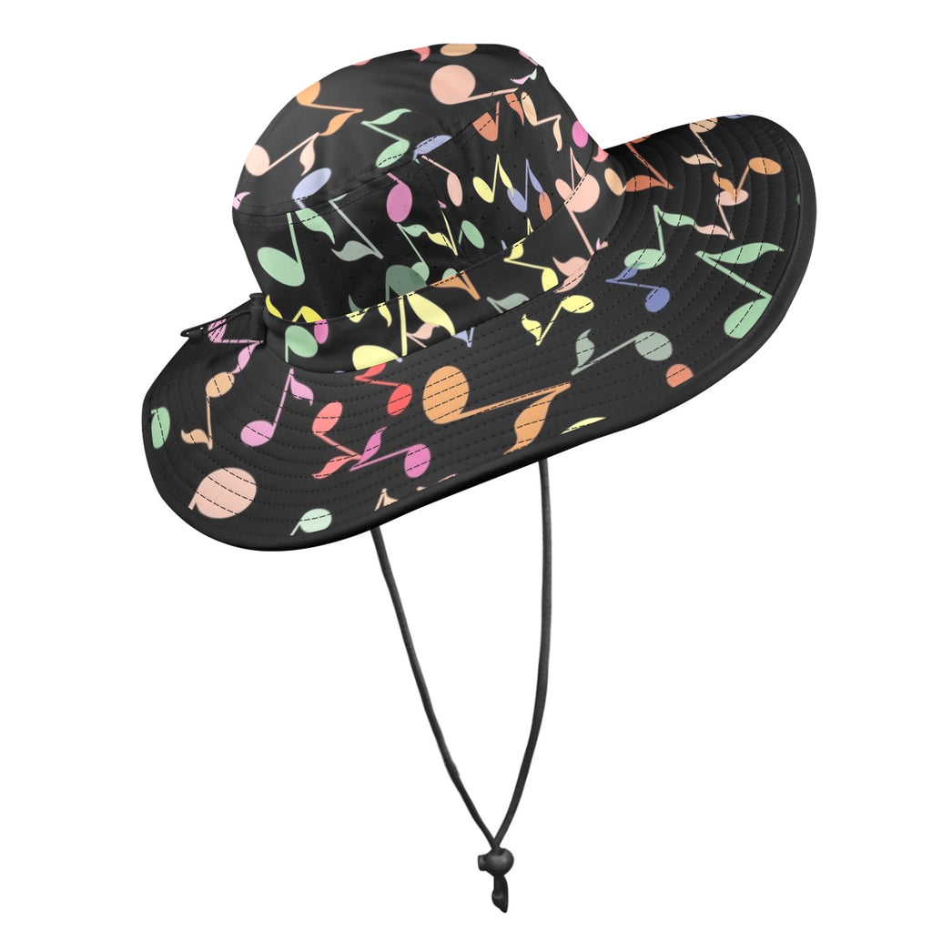 Quavers, Music Notes Wide Brim Bucket Hat Wide Brim Bucket Hat Music Printed Offshore
